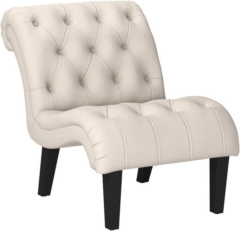 Killeryuki Accent Chair for Bedroom Living Room Chairs Tufted Upholstered Lounge Chair with Wood Legs Linen Fabric