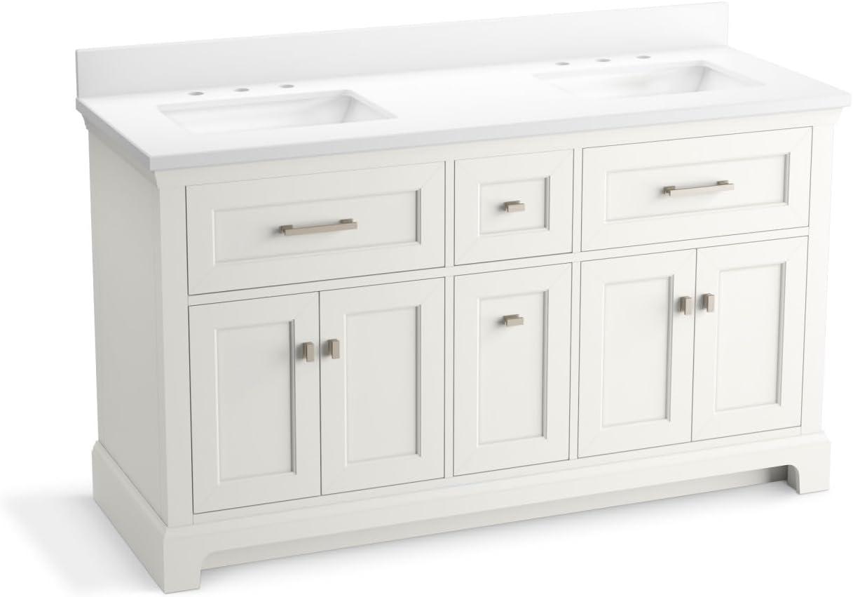 Charlemont 60 In. Bathroom Vanity Cabinet With Sinks And Quartz Top