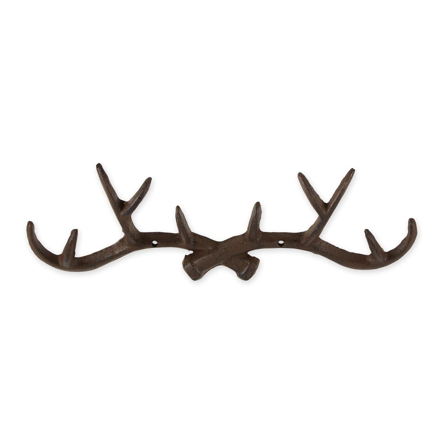 Cast Iron Antler Wall Hook, Brown