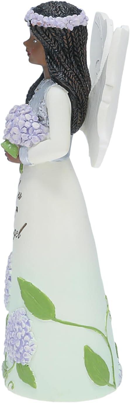 Pavilion - You are an Angel - 5" Ebony African American Angel Figurine Floral Spring Home Decor Religious Survivor Hospital Stay Present