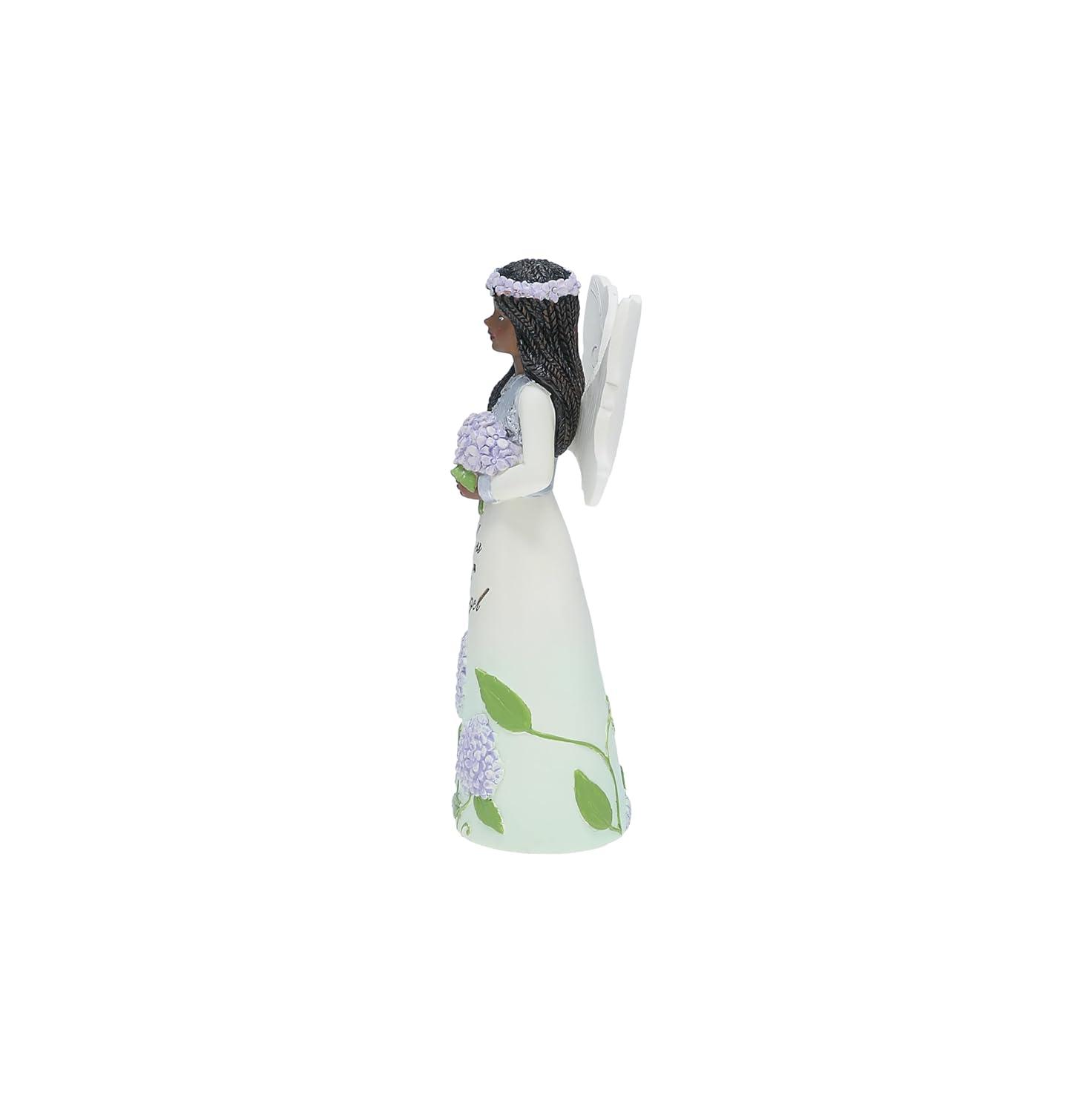 Pavilion - You are an Angel - 5" Ebony African American Angel Figurine Floral Spring Home Decor Religious Survivor Hospital Stay Present