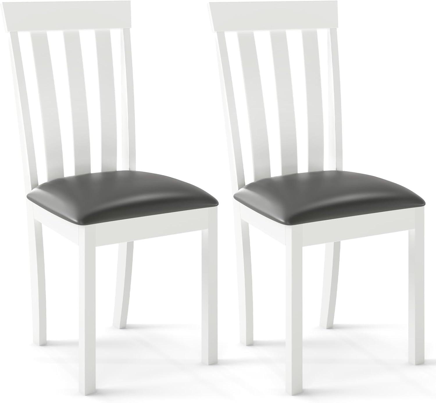 Lark Manor™ Dining Chair Set of 2 Upholstered Wooden Kitchen Chairs with Padded Seat and Rubber Wood Frame