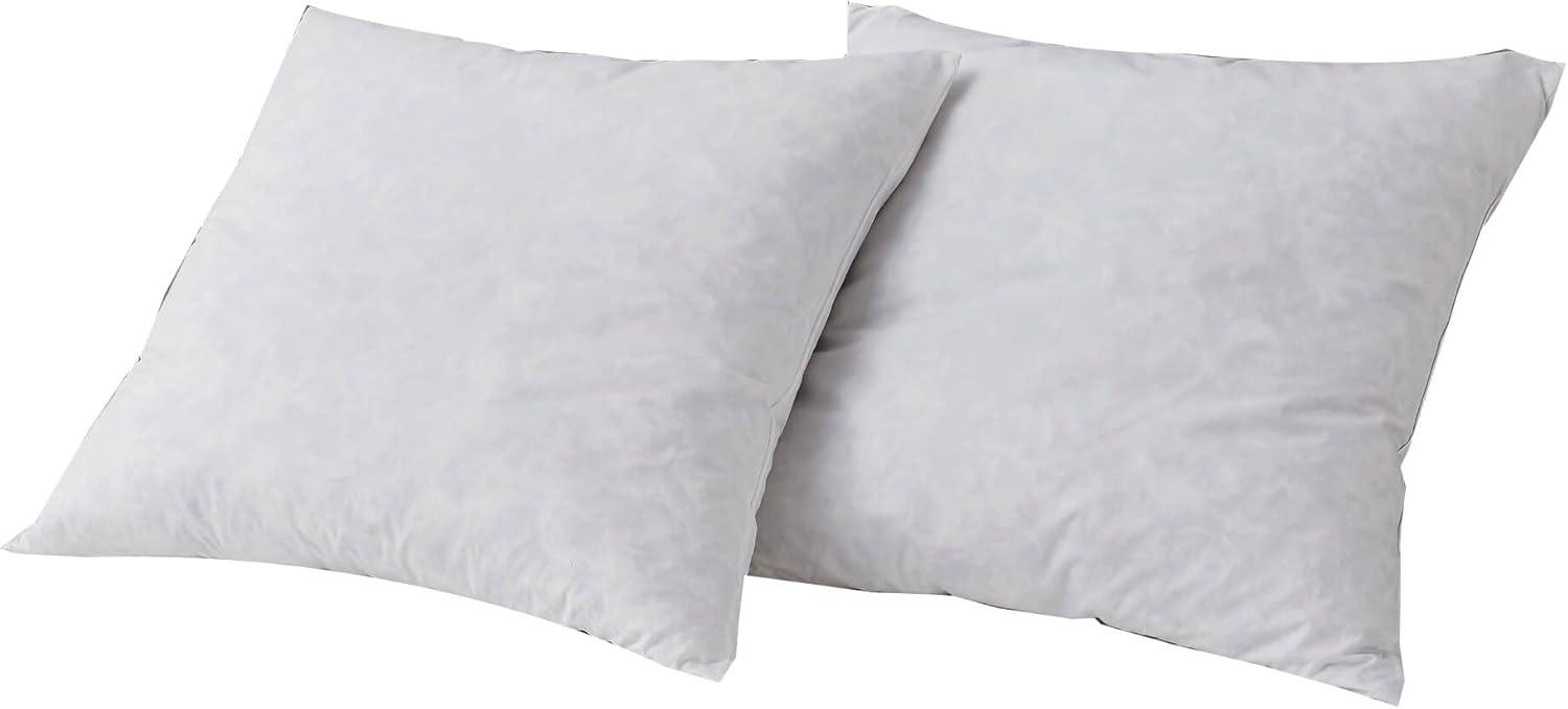 Medium White Cotton Feather Fill Decorative Pillow Set