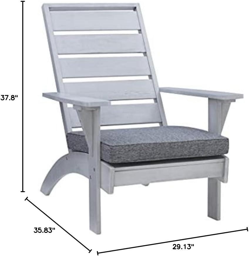 Rockport Outdoor Acacia Wood Chair with Cushion Gray - Linon