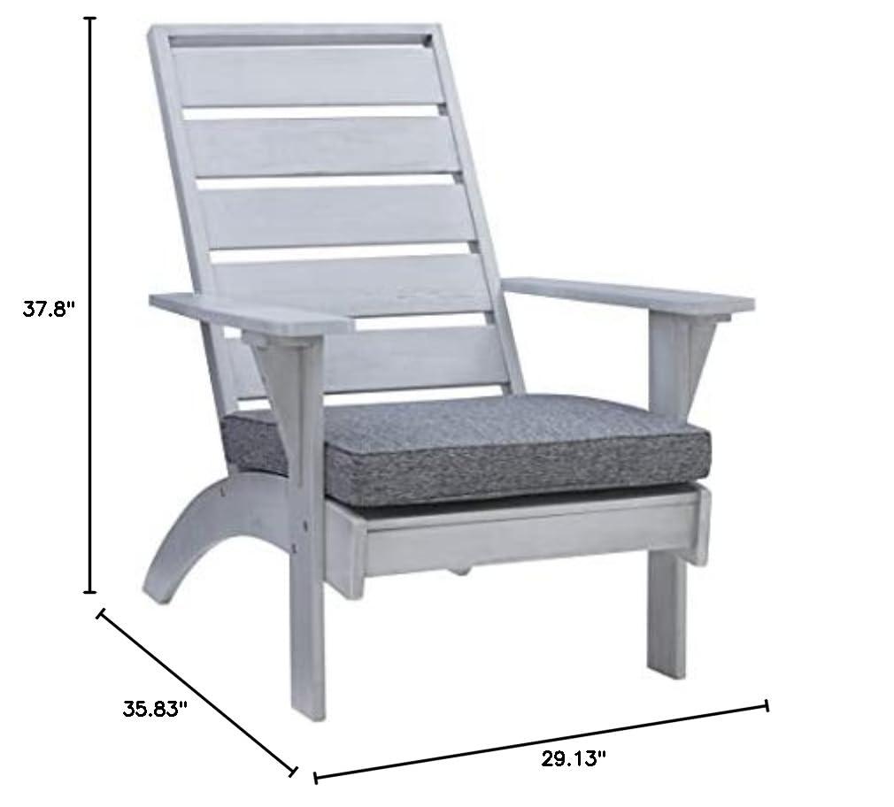 Rockport Outdoor Acacia Wood Chair with Cushion Gray - Linon