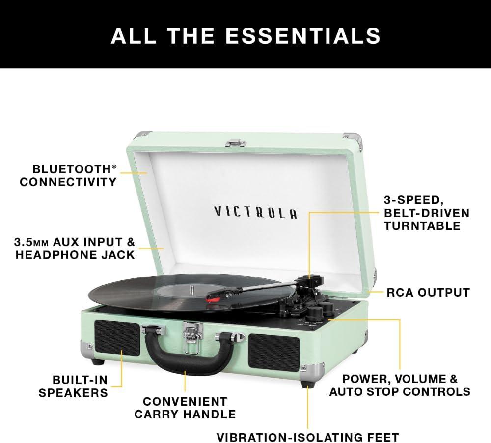 Victrola 3 - Speed Turntable Decorative Record Player with Bluetooth