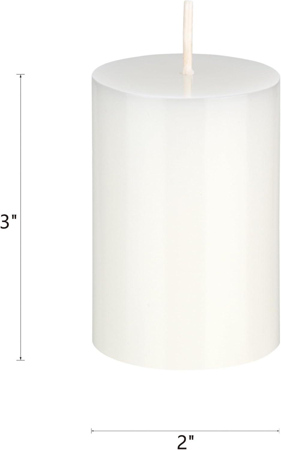 Mega 2" x 3"Unscented Round Pillar Candle, White