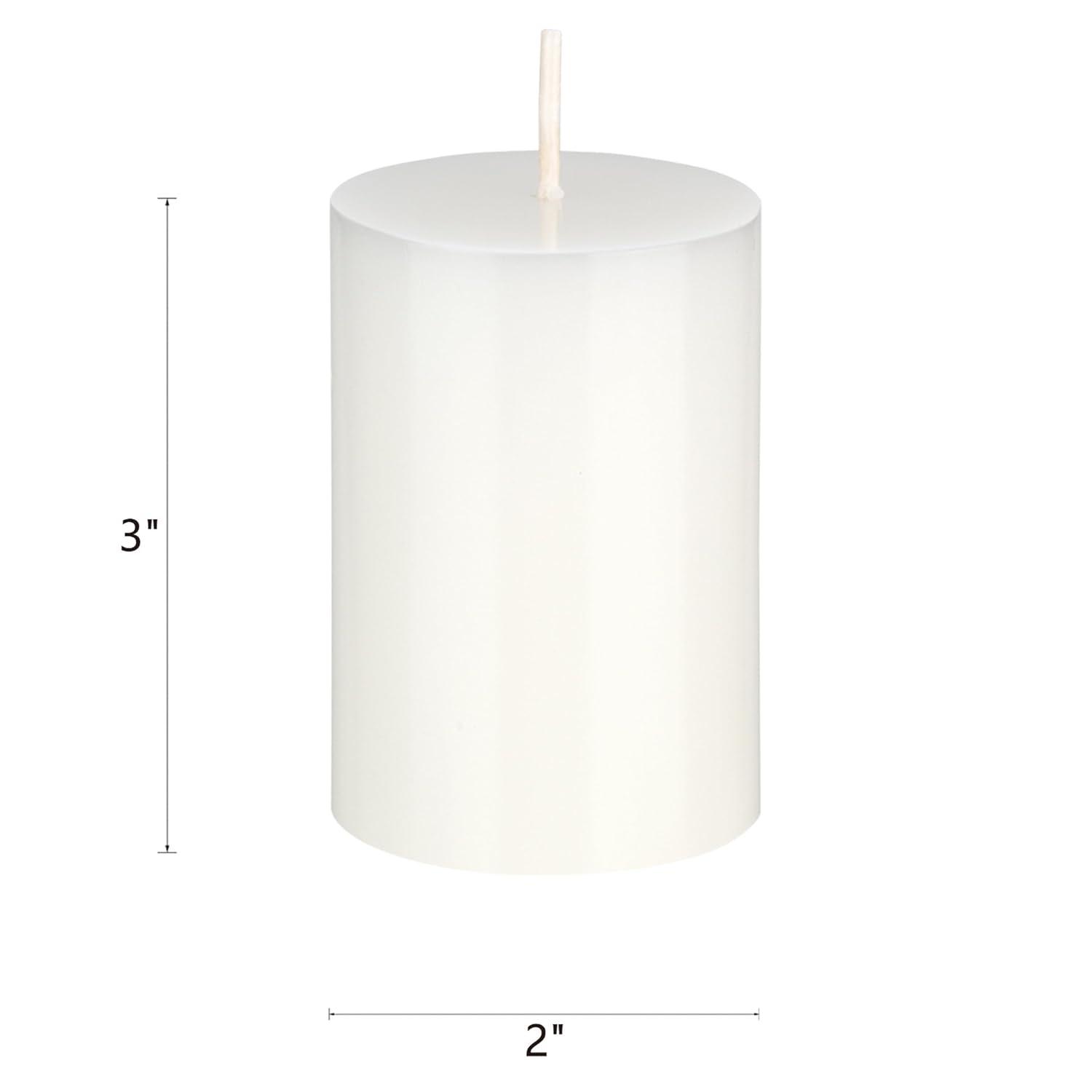 Mega 2" x 3"Unscented Round Pillar Candle, White