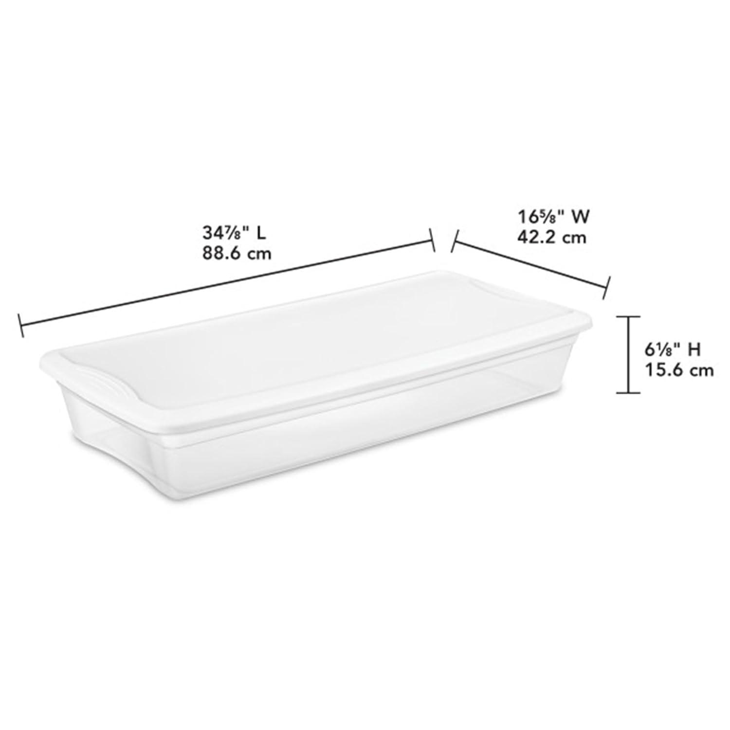 Sterilite Clear Plastic Stacking Storage Container Box w/ Lid