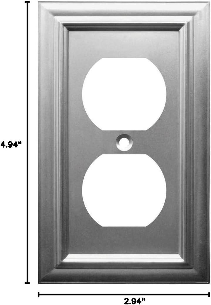 Satin Nickel Single Duplex Cast Metal Wall Plate