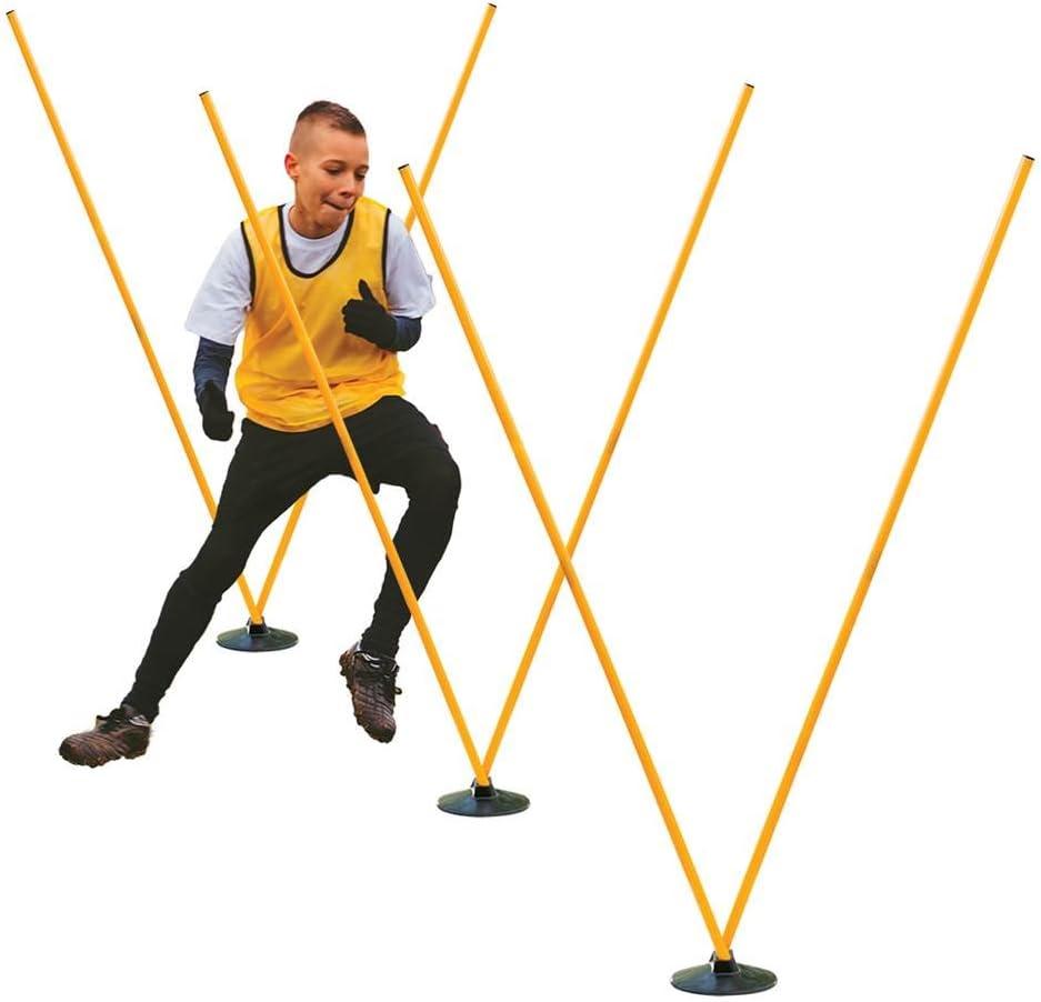 Yellow PVC Pro Agility Pole Set with Rubber Bases