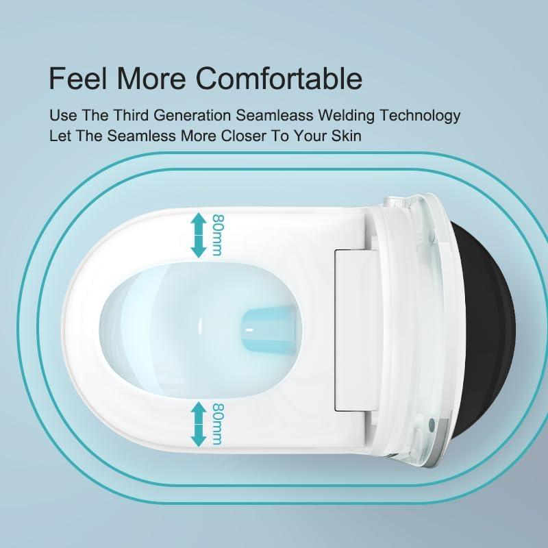 Smart White Tankless Bidet Toilet with LED Nightlight