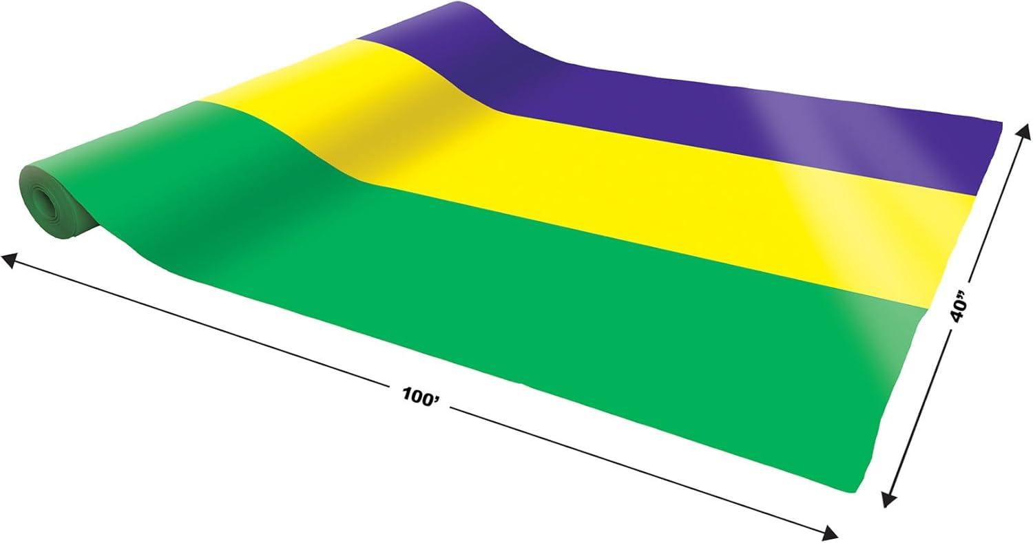 Beistle Mardi Gras Table Roll, 40" x 100', (1/Pkg) Multicolored