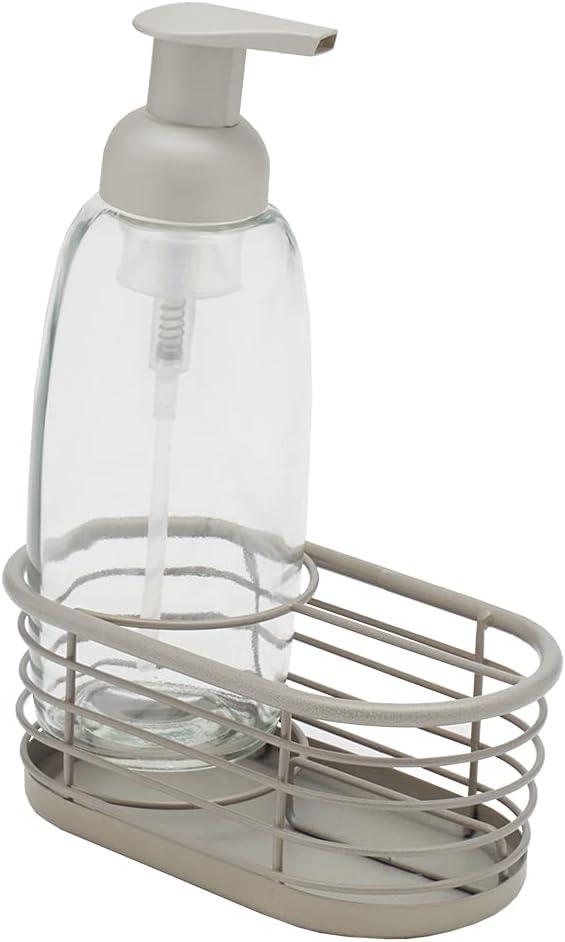 Clear Plastic Soap Dispenser with Gray Wire Caddy