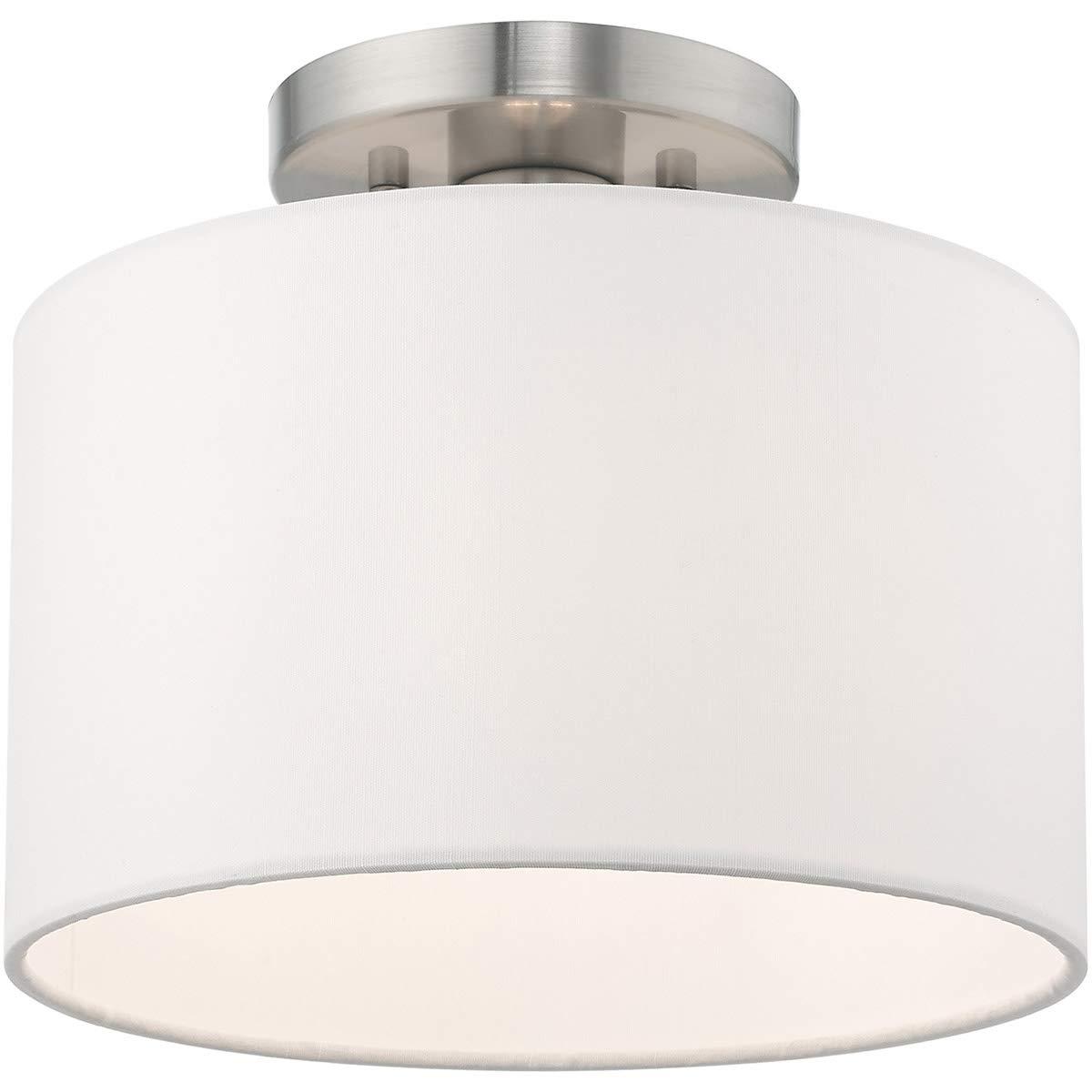 Livex Lighting Clark 1 - Light Semi-Flush Mount in  Brushed Nickel