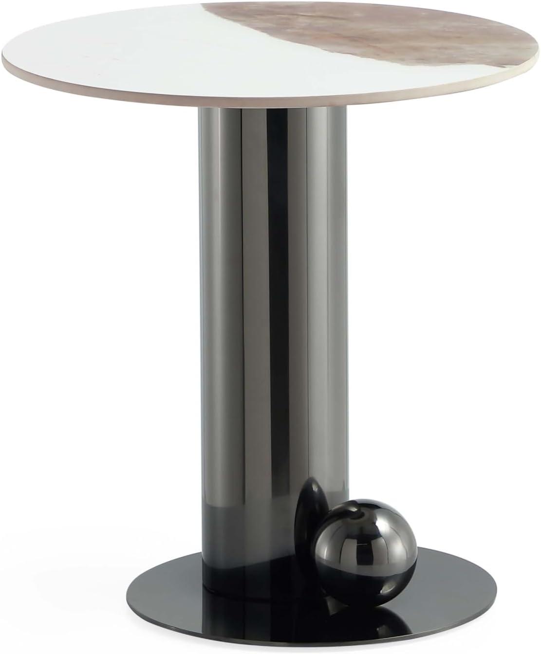 Manhattan Comfort Laurel Sintered Stone Top End Table Black