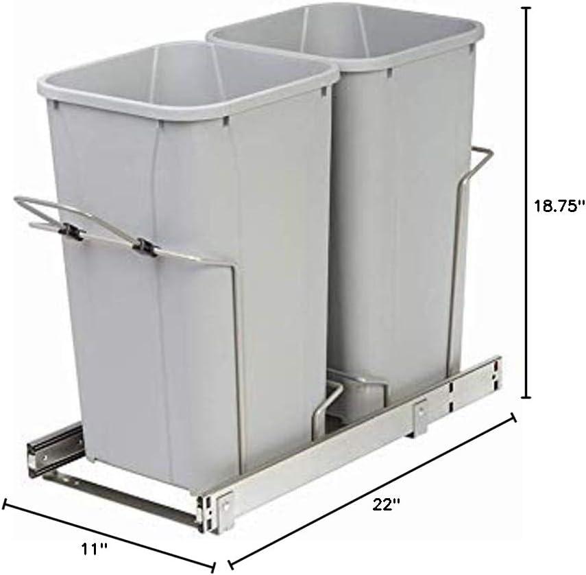 Platinum Double Soft-Close Pull-Out Kitchen Trash Can