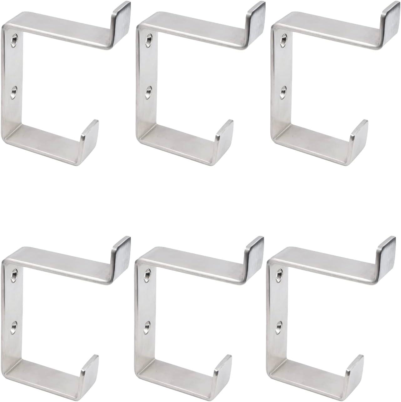 Heavy Duty Stainless Steel Wall Hooks, 6 Pack