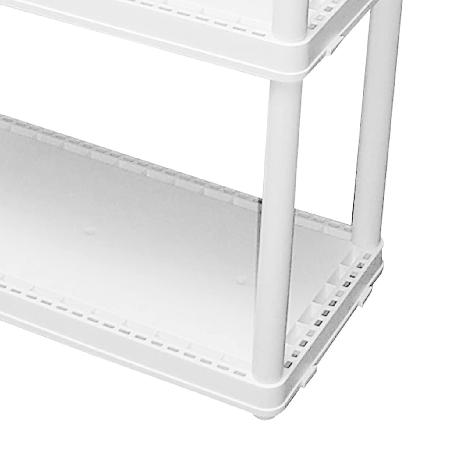 Gracious Living Gracious Living 3 Shelf Fixed Height Solid Light Duty Home Storage Unit
