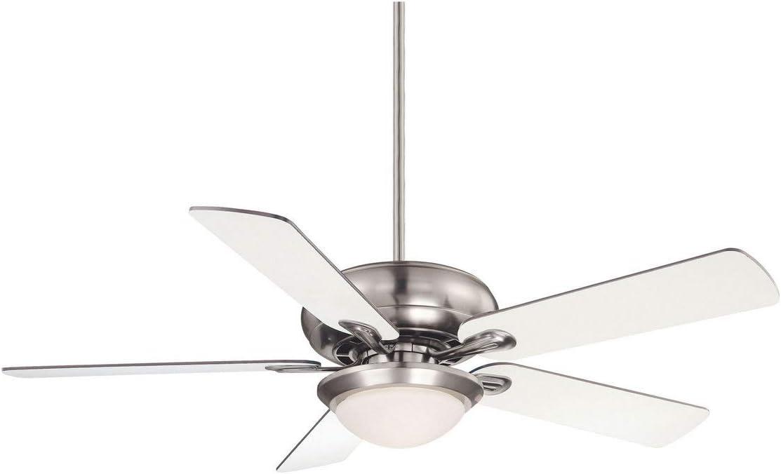 Satin Nickel 52" Ceiling Fan with Frosted Glass Light