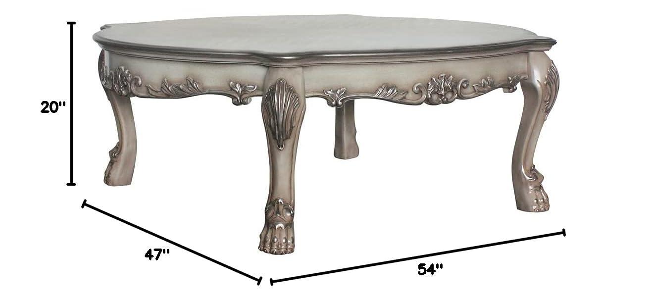 55" Dresden Coffee Table Vintage Bone White - Acme Furniture