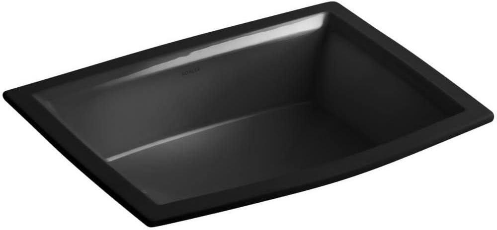 Archer Black Ceramic Undermount Bathroom Sink