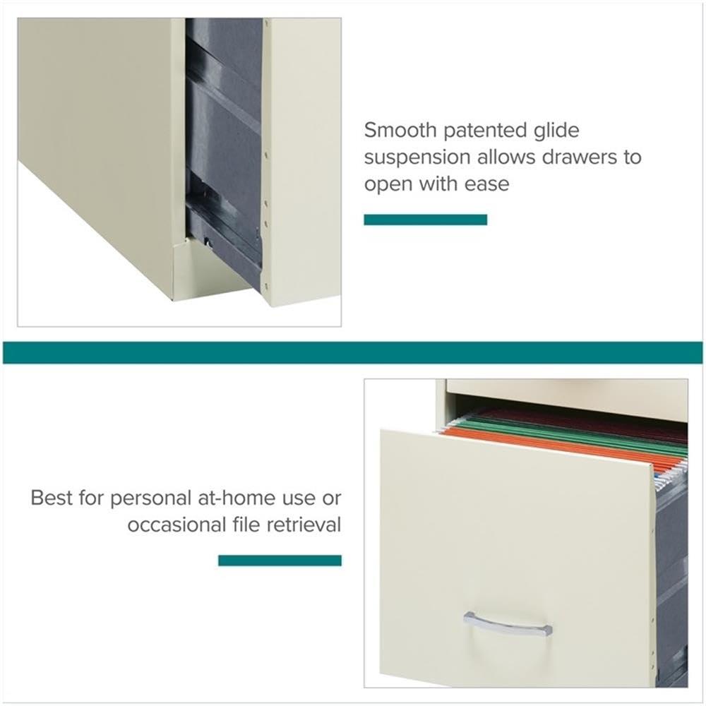 Scranton & Co 18" 3 Drawer Vertical File Cabinet in Pearl White