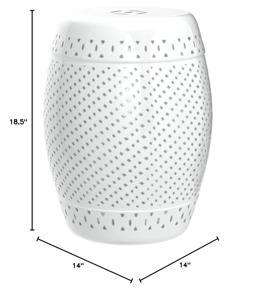 Safavieh Diamond Ceramic Garden Stool in Cream