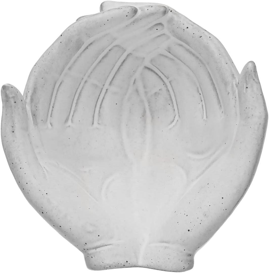 White Ceramic Hands Shaped Decorative Bowl