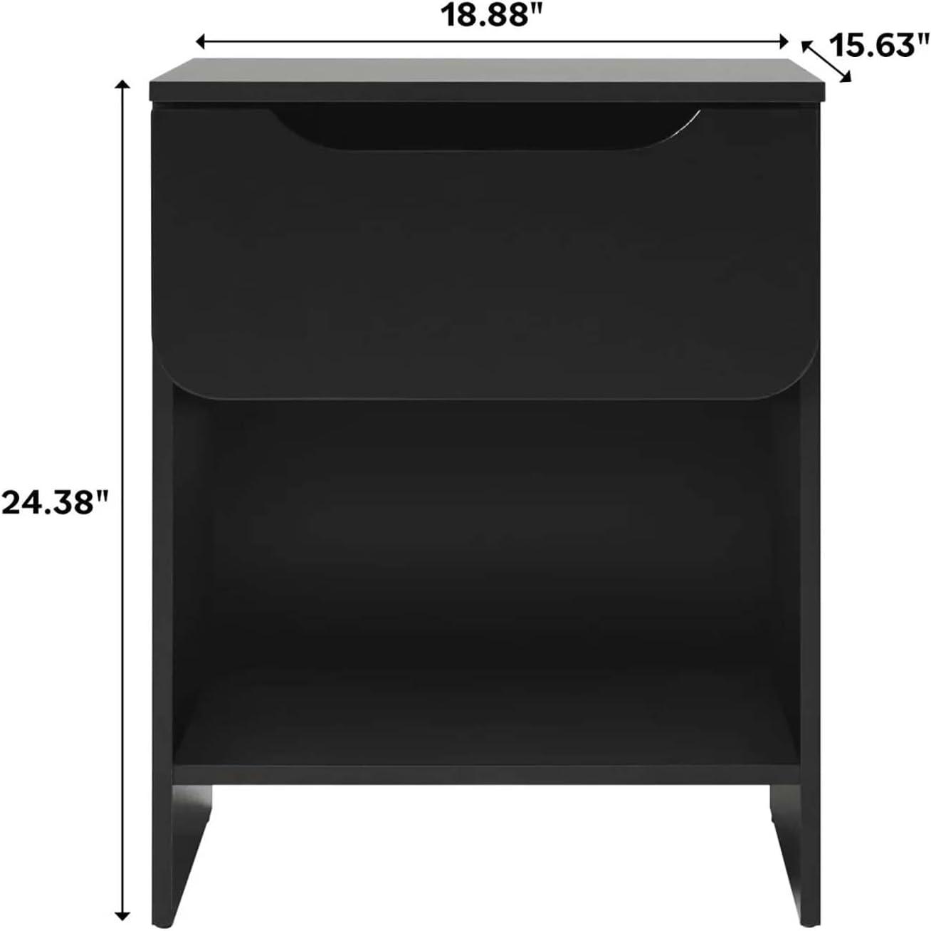 Jaqualine 1-Drawer Nightstand with Storage Cubby