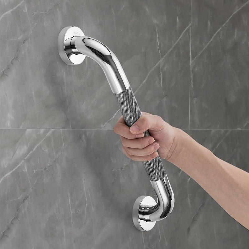 16-Inch Polished Nickel Stainless Steel Anti-Slip Shower Grab Bars