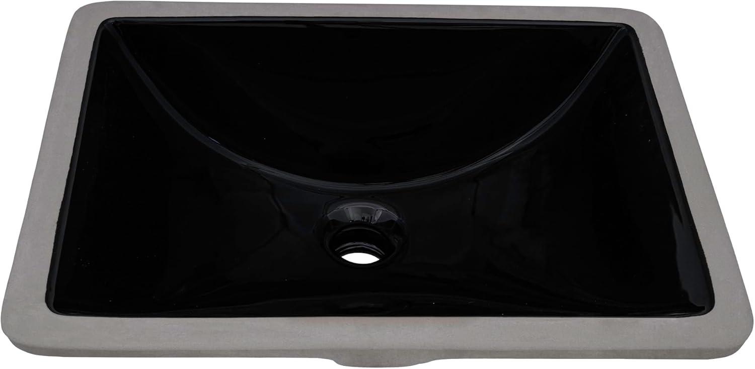 Ruvati 17 x 12 inch Undermount Bathroom Rectangular Porcelain Ceramic Sink with Overflow