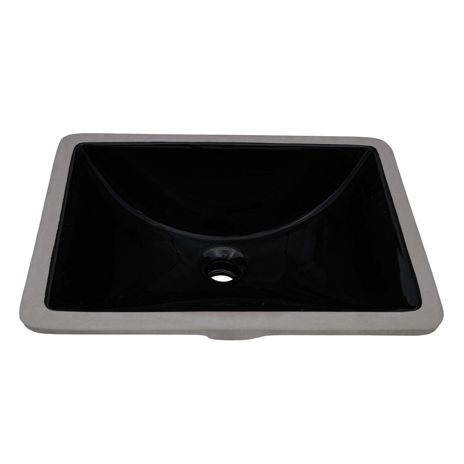Ruvati Ruvati 17 x 12 inch Undermount Bathroom Rectangular Porcelain Ceramic Sink with Overflow RVB0718BK
