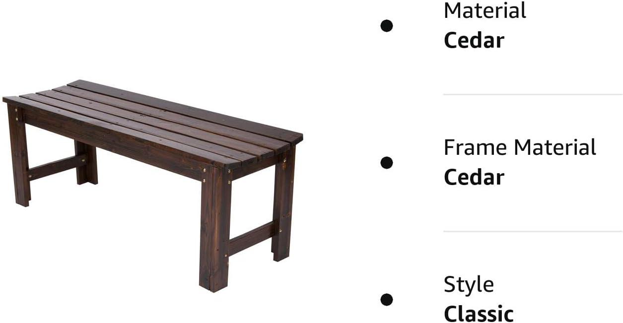 Burnt Brown Cedar 4ft Backless Outdoor Garden Bench