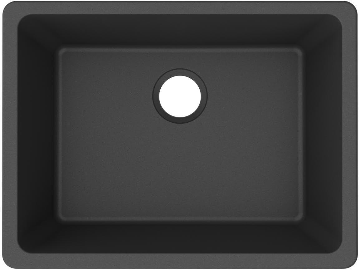 Elkay Quartz Classic 24-5/8" x 18-1/2" x 9-1/2" Single Bowl Undermount Sink, Graphite