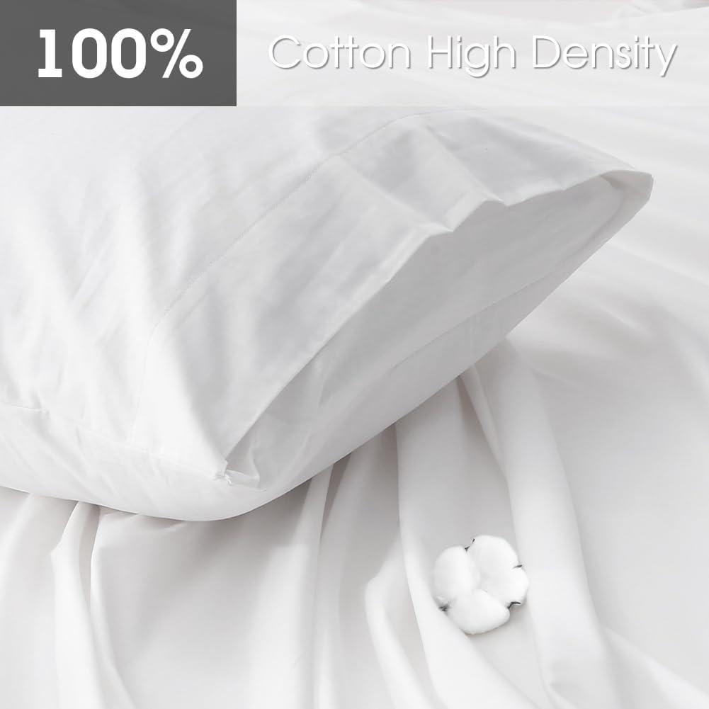 HYPREST 100% Cotton Sheets Extra Deep Pocket, Hotel Luxury Soft Cooling Cotton Sheet Sets