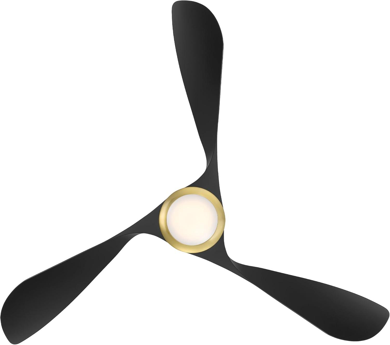 54" Swirl 3 - Blade Outdoor LED Smart Propeller Ceiling Fan with Remote Control and Light Kit Included