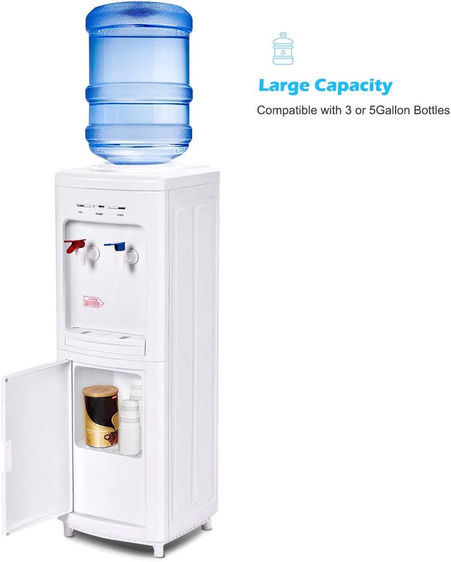 Kepooman Water Fountain,Water Dispenser,5 Gallons Hot and Cold Water Cooler Dispenser with Child Safety Lock