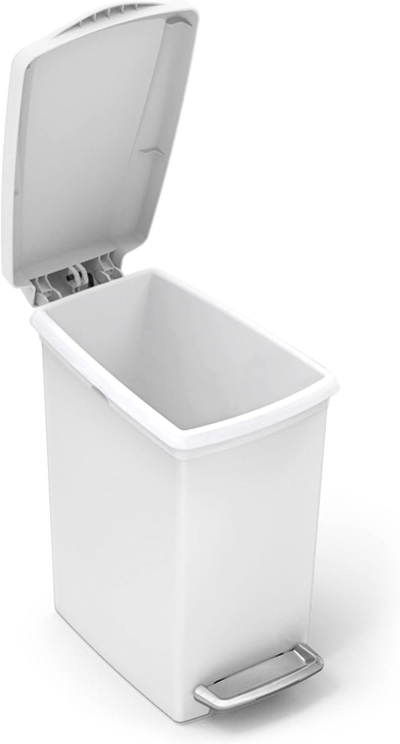 Simplehuman 10 Liter / 2.6 Gallon Compact Slim Bathroom or Office Step Trash Can, Black Plastic