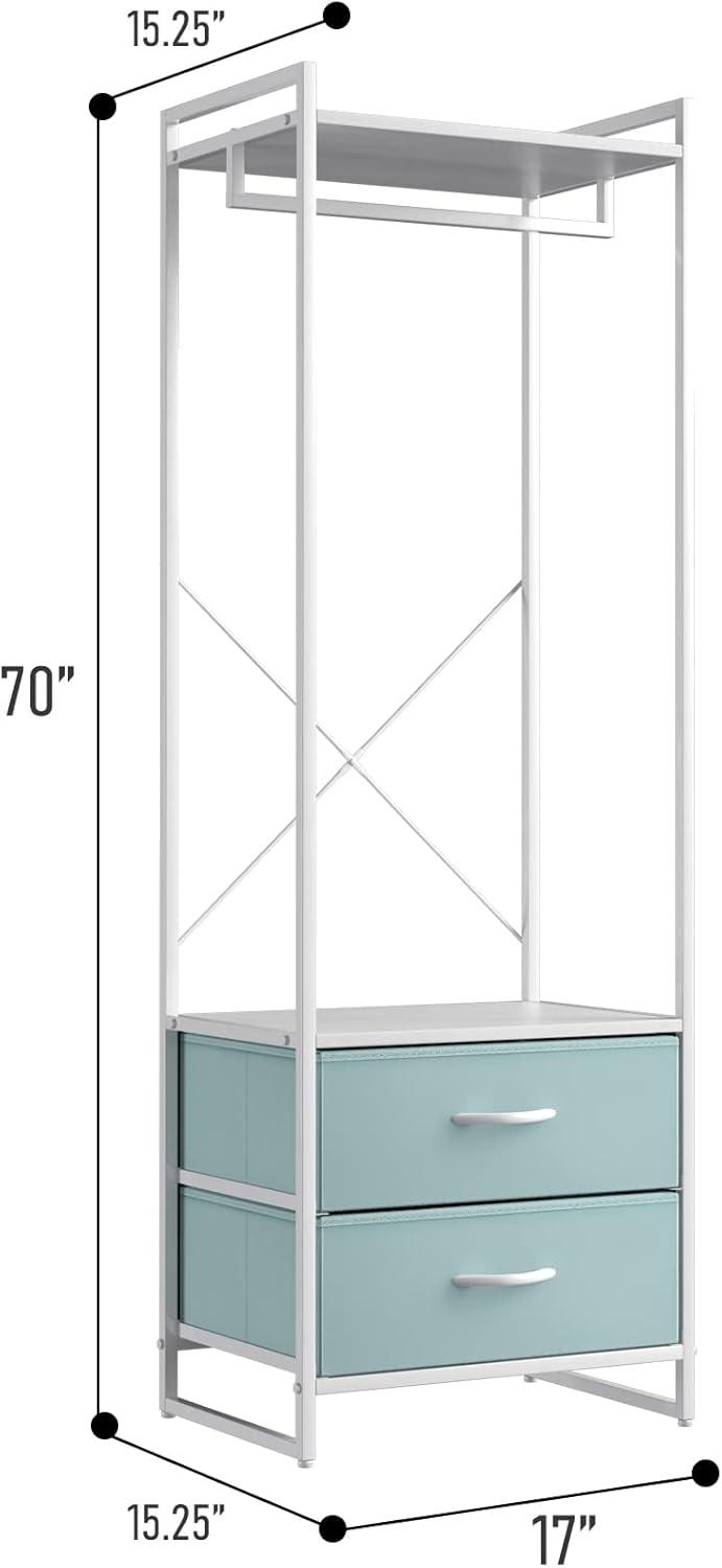 Sorbus Sorbus 2 Drawer Clothing Rack with Wood Top and Steel Frame
