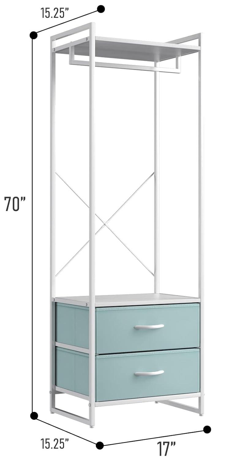 Sorbus Sorbus 2 Drawer Clothing Rack with Wood Top and Steel Frame