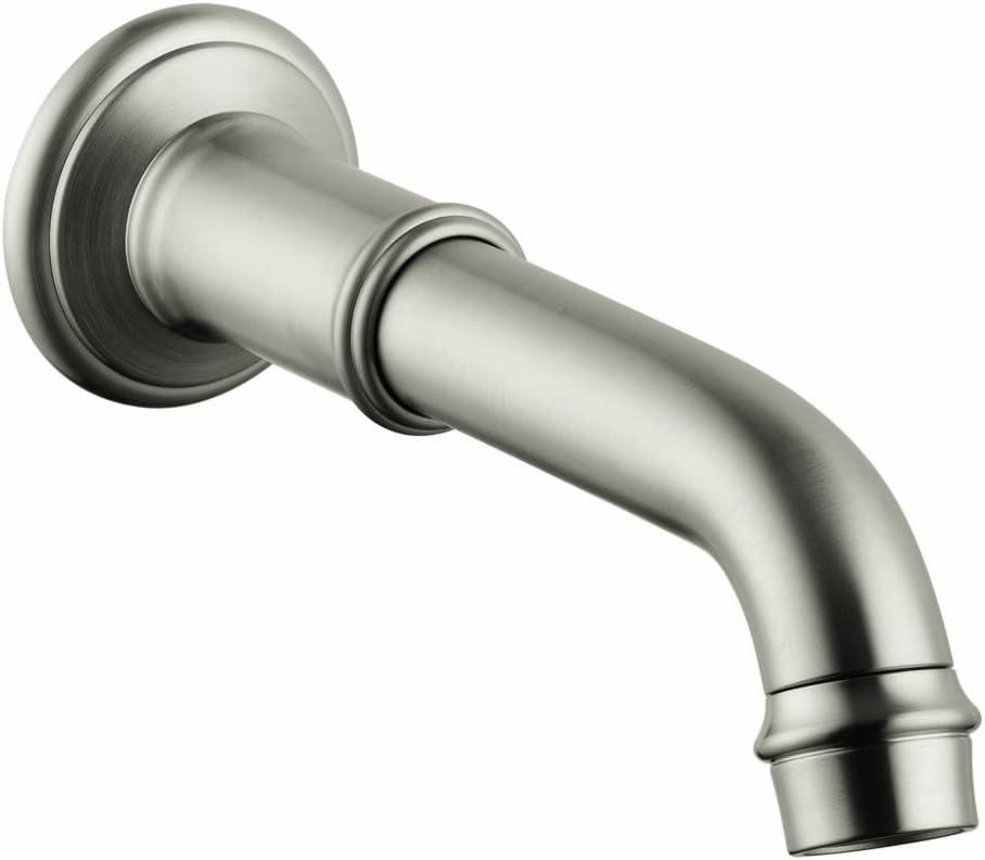 Classic Elegance 6.75" Wall-Mounted Tub Spout in Polished Nickel