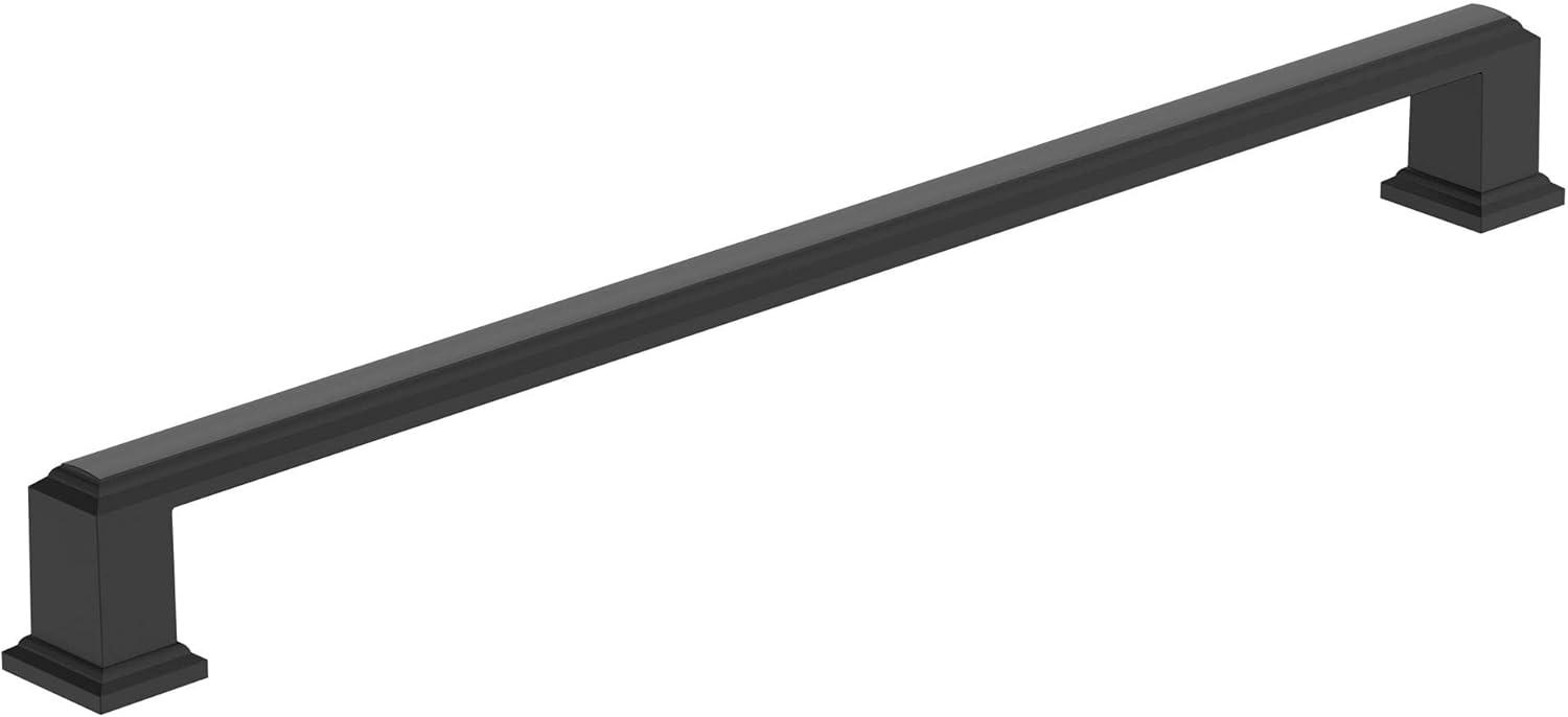 Amerock Appoint 10-1/16 inch (256mm) Center-to-Center Matte Black Cabinet Pull