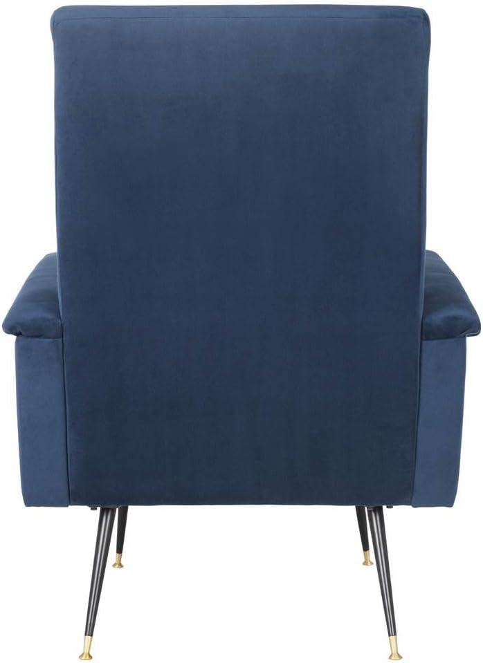 SAFAVIEH Aida Velvet Retro Mid Century Accent Chair, Navy