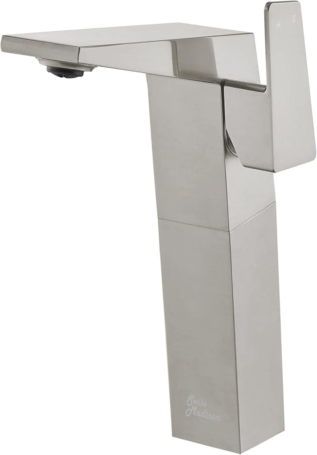 Carré Brushed Nickel Single-Handle High Arc Bathroom Faucet