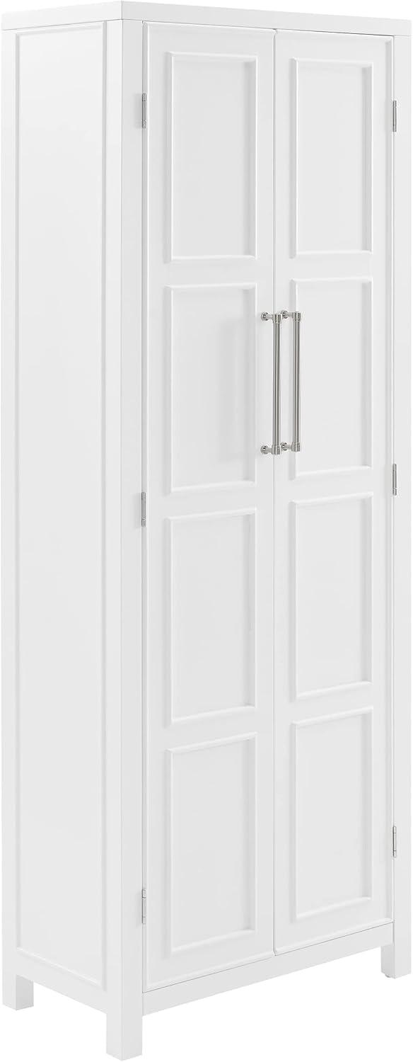 Crosley Cutler Storage Pantry White : Modern Farmhouse Style, 4 Fixed & Adjustable Shelves, MDF Wood Veneer, 65" Height