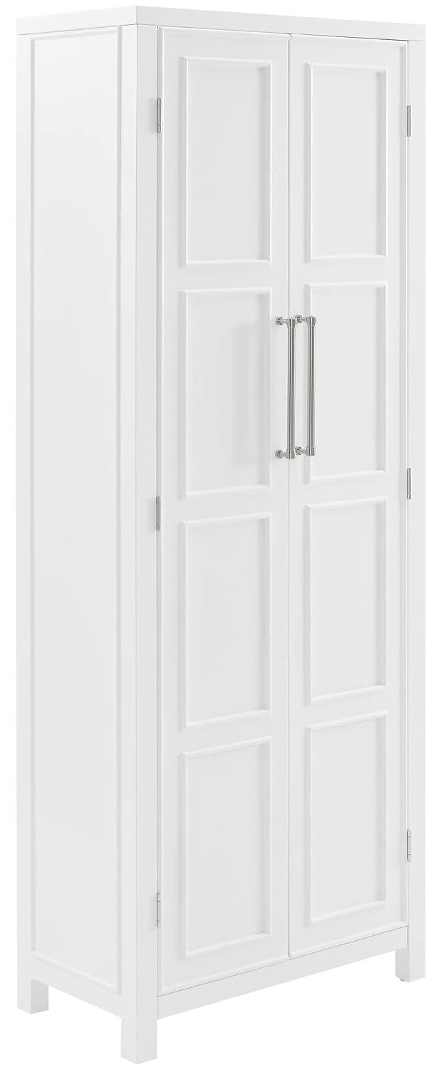 Crosley Cutler Storage Pantry White : Modern Farmhouse Style, 4 Fixed & Adjustable Shelves, MDF Wood Veneer, 65" Height