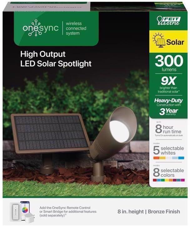 FeitElectric Feit OneSync Solar Powered 100 W LED Spot Light Kit 1 pk