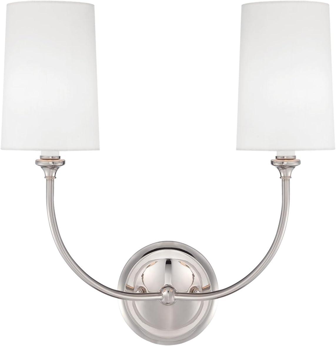 2242-PN-Crystorama Lighting-Sylvan - 2 Light Wall Sconce-Polished Nickel Finish