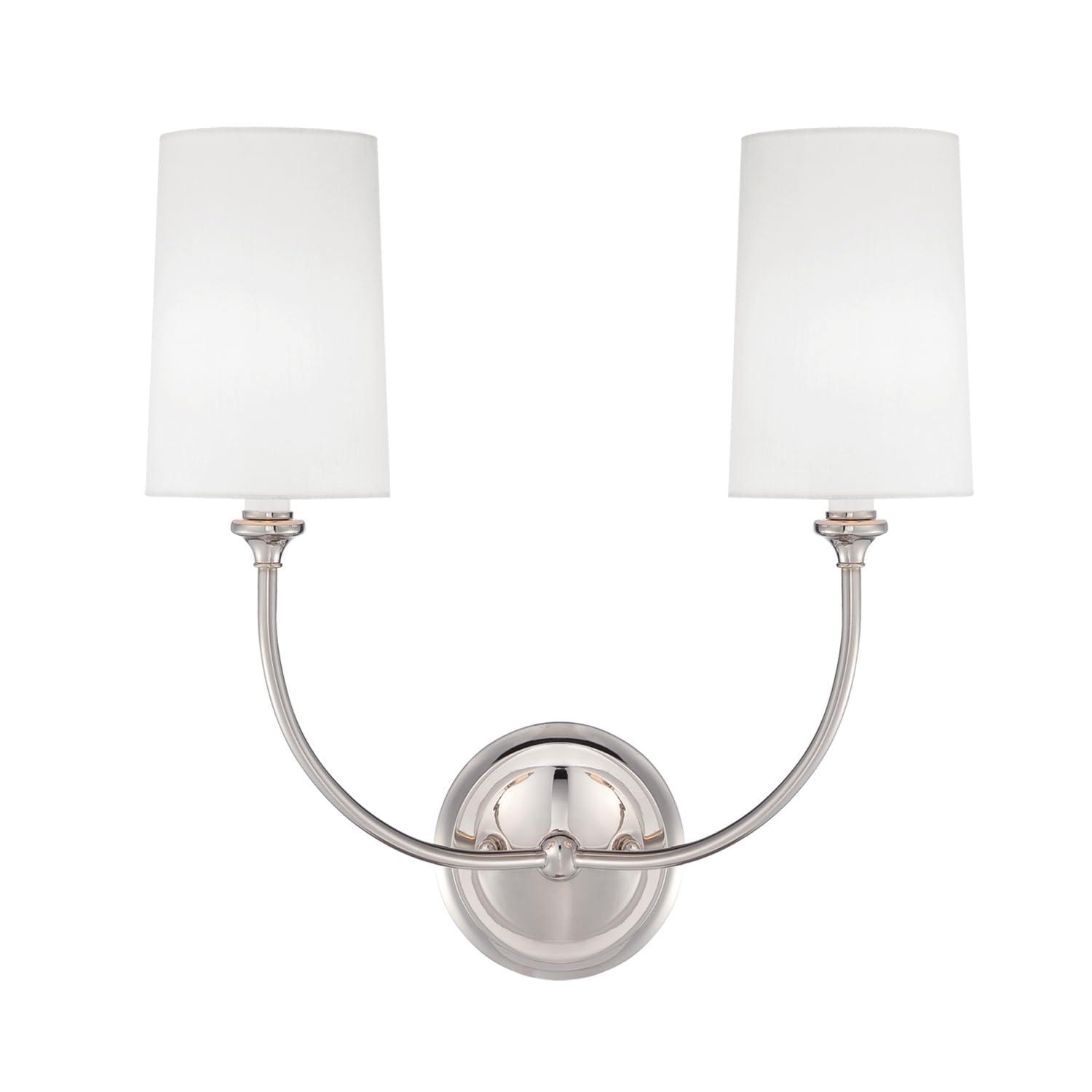 2242-PN-Crystorama Lighting-Sylvan - 2 Light Wall Sconce-Polished Nickel Finish